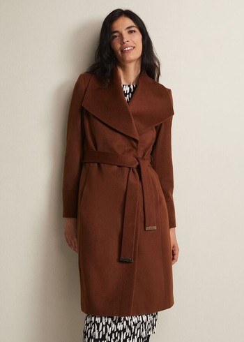 Phase Eight Nicci Tan Wool Smart Coats Brown Canada | CMKGPV-976